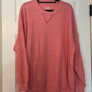 Aerie Pink Crewneck Sweater Soft Cotton Blend